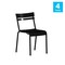 Flash Furniture Black All-Weather Armless Steel Dining Chair, 4PK 4-XU-CH-10318-BK-GG - alternate 8